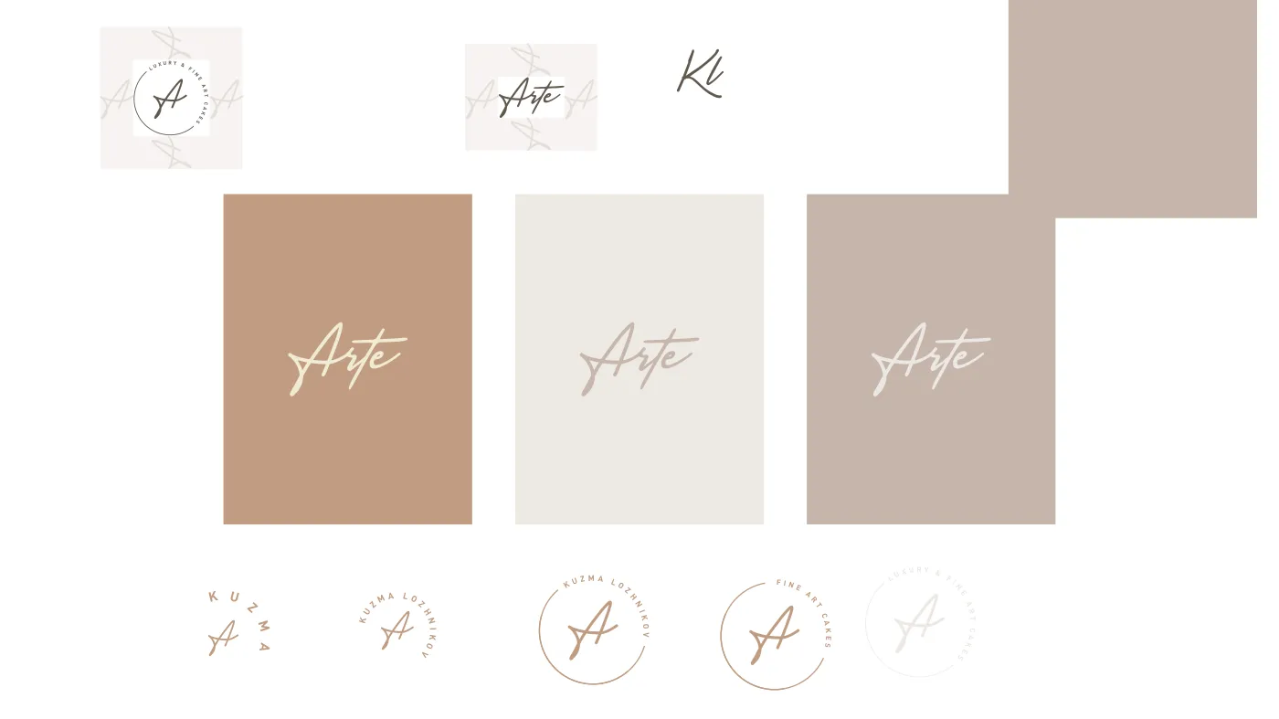 ARTE logo system in neutral tones.