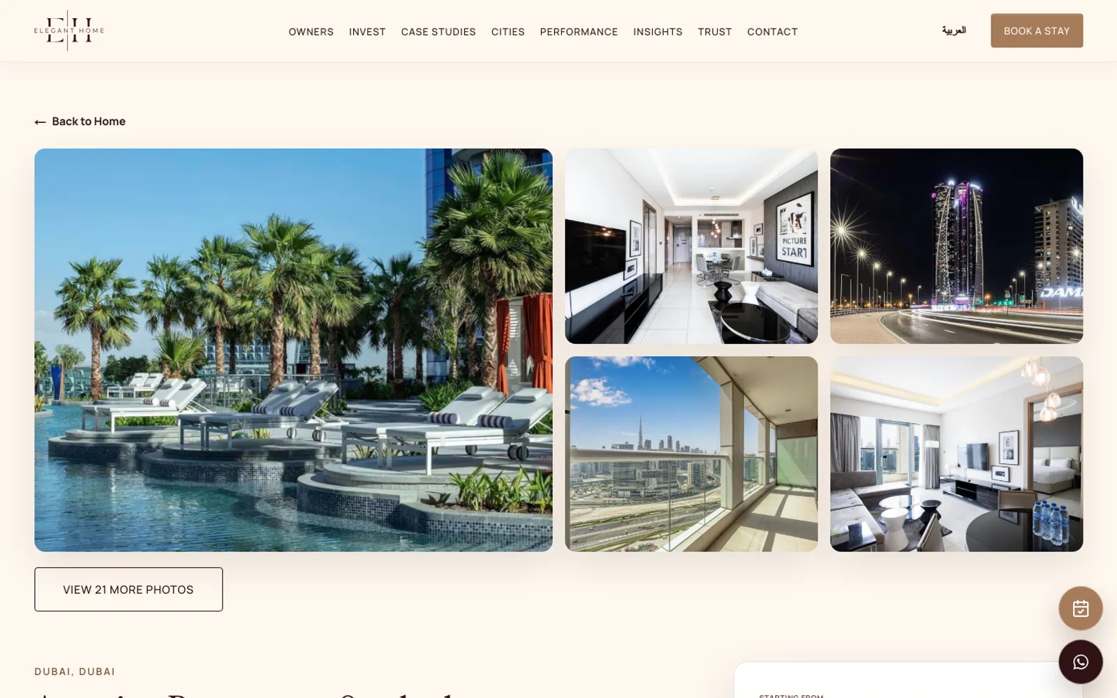 صفحة عقار في Elegant Homes مع معرض صور.