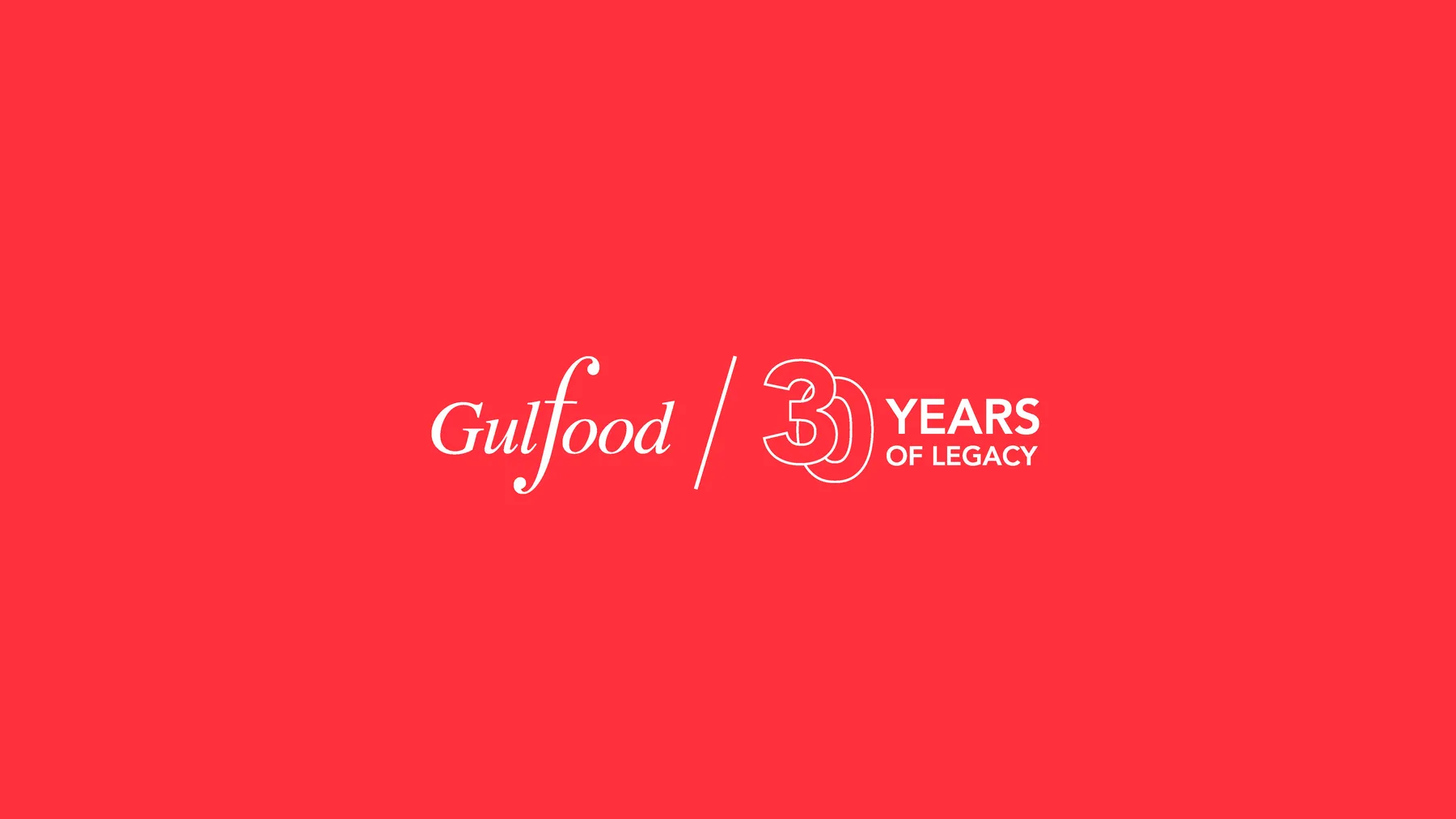 Gulfood 30 years of legacy mark on red.