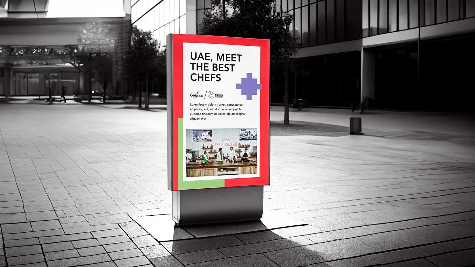 Event standee: UAE, meet the best chefs.